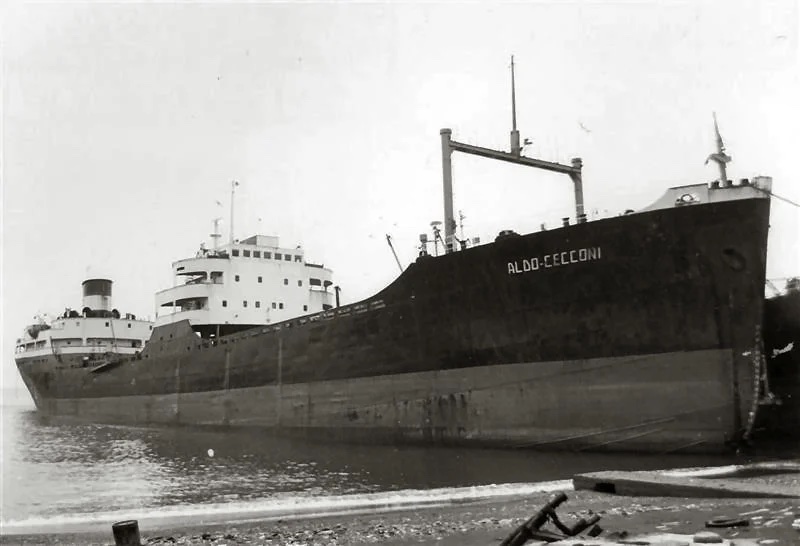 The same ship later in her life, renamed Aldo Cecconi.