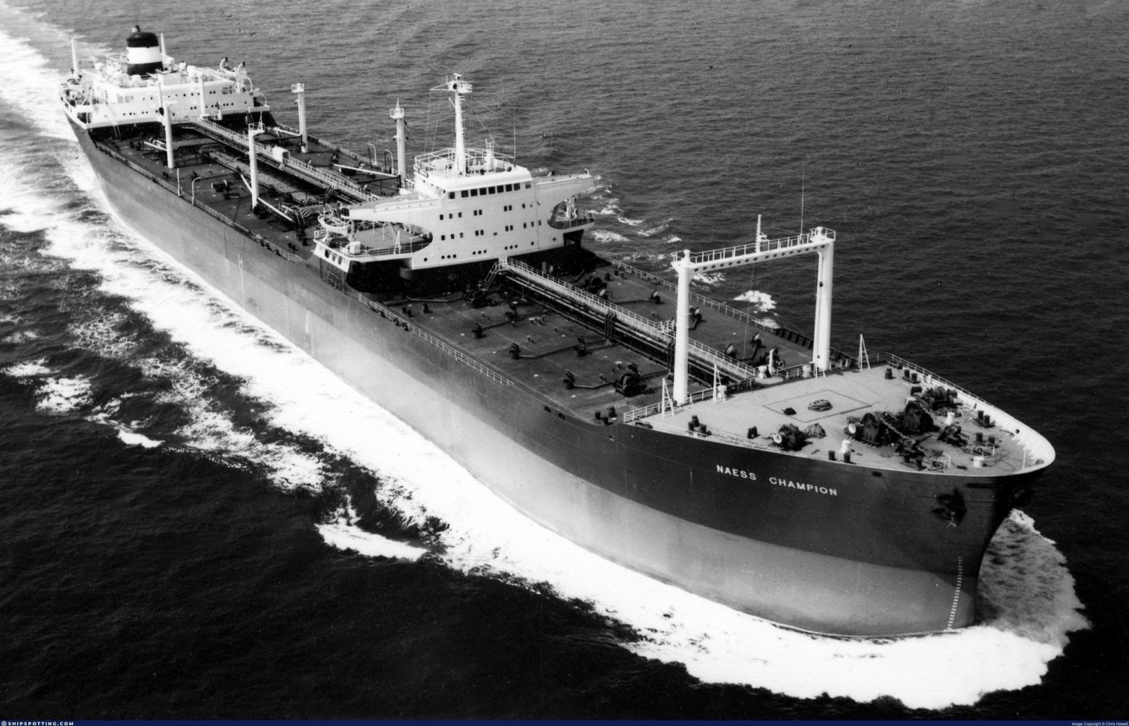 The Naess Champion at sea.