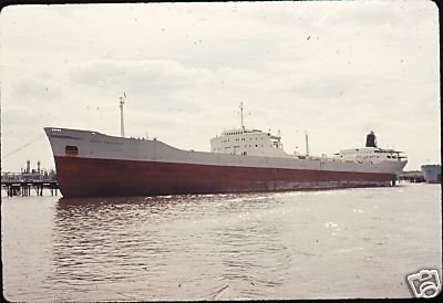 The Naess Endeavour alongside — the ship David served in four separate times.